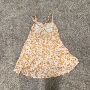 Anthropologie White and Orange Floral dress